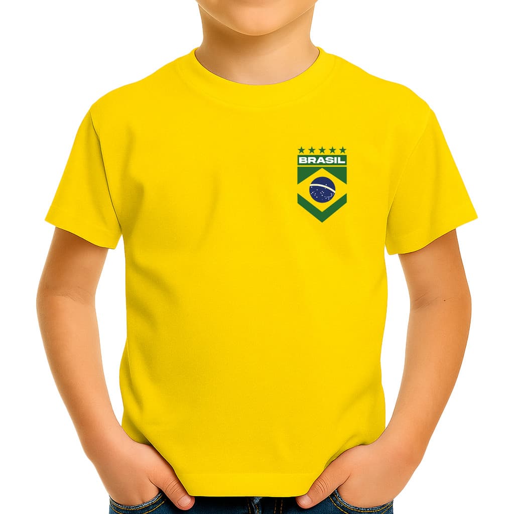 Camiseta Camisa Blusa Infantil Juvenil Para Menino Menina Unissex 100% Algodão Do Brasil Com Nome e Número md7