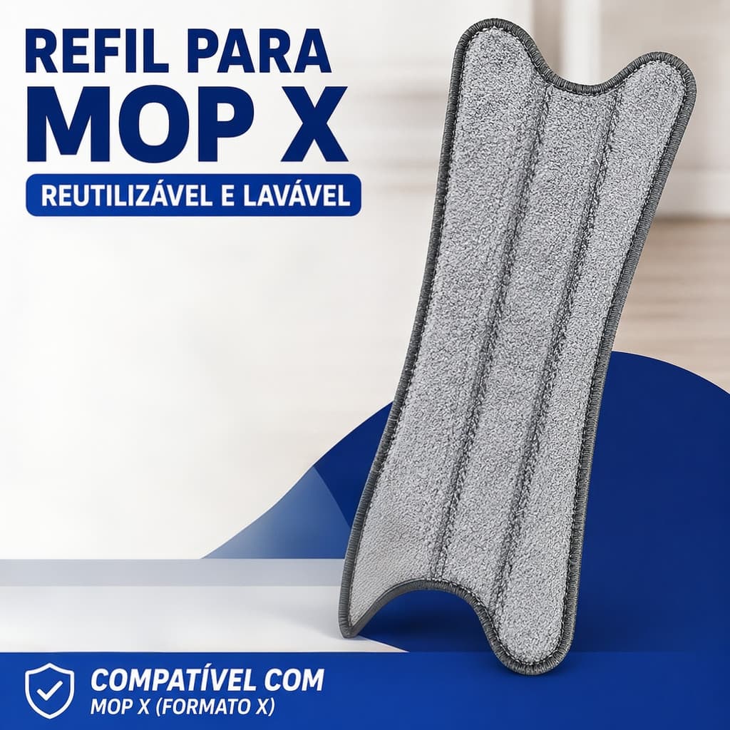 Refil para Mop Esfregão Multiuso Microfibra Super Absorvente Lavável Limpeza de Casa Completa