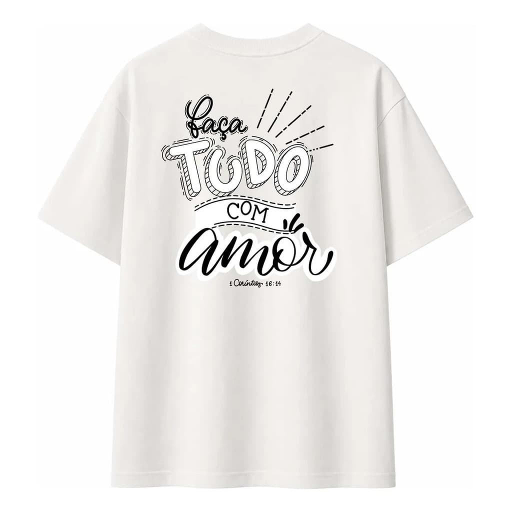 Camiseta Masculina Estampada Reta Algodão Cristo Passeio