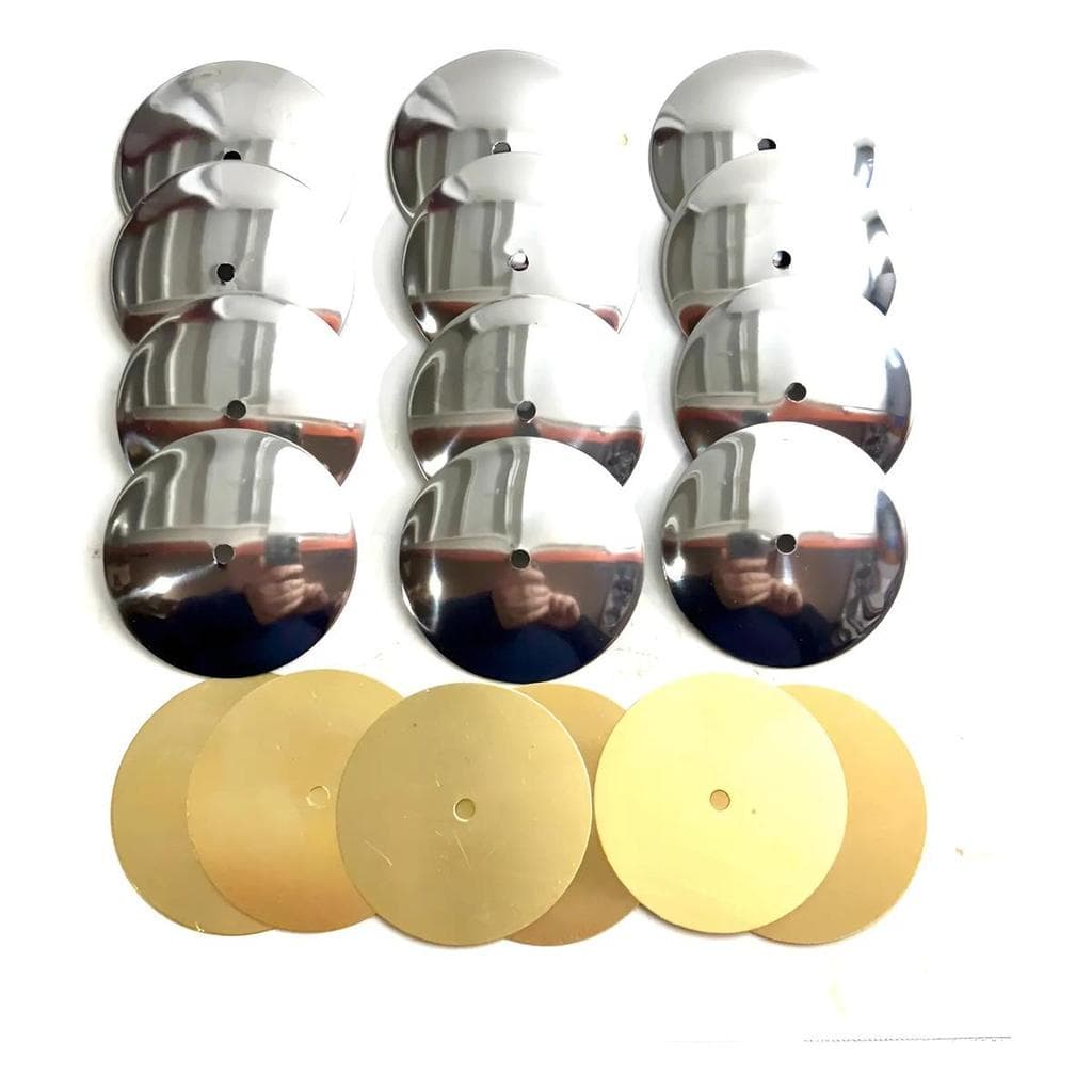 7 Pares Platinelas Pdz Inox Abafador Com Latão Pandeiro 52mm