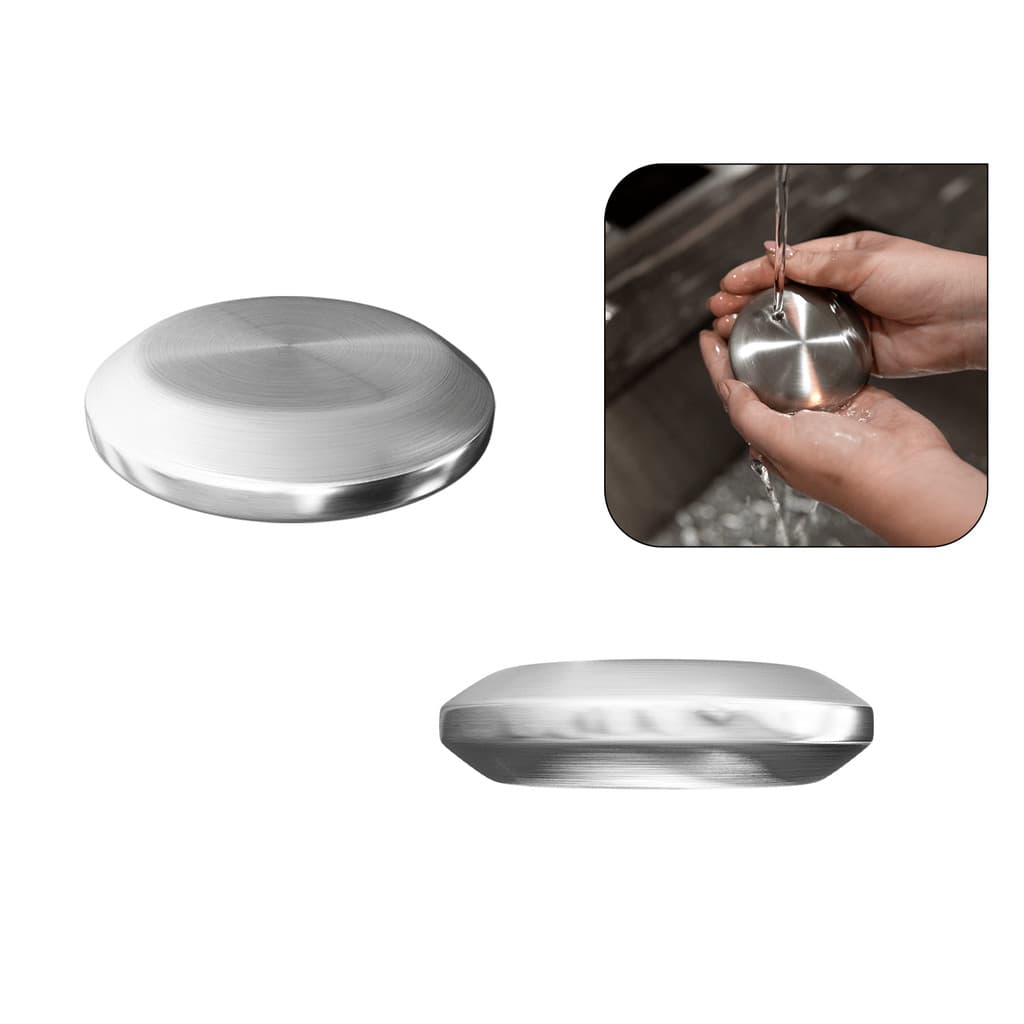 Sabonete Anti-Odor Em Aço Inox Escovado 7,7cm | Elimina Cheiros de Alho, Cebola e Peixe