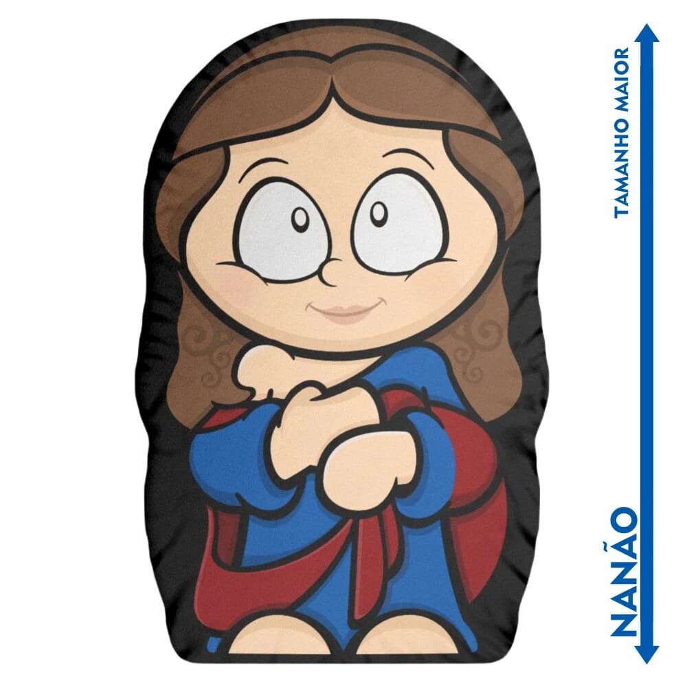 Nanão Boneco Almofada Santa Thaís Santinhoz - Almofada Decorativa - Antialérgica - 36cm