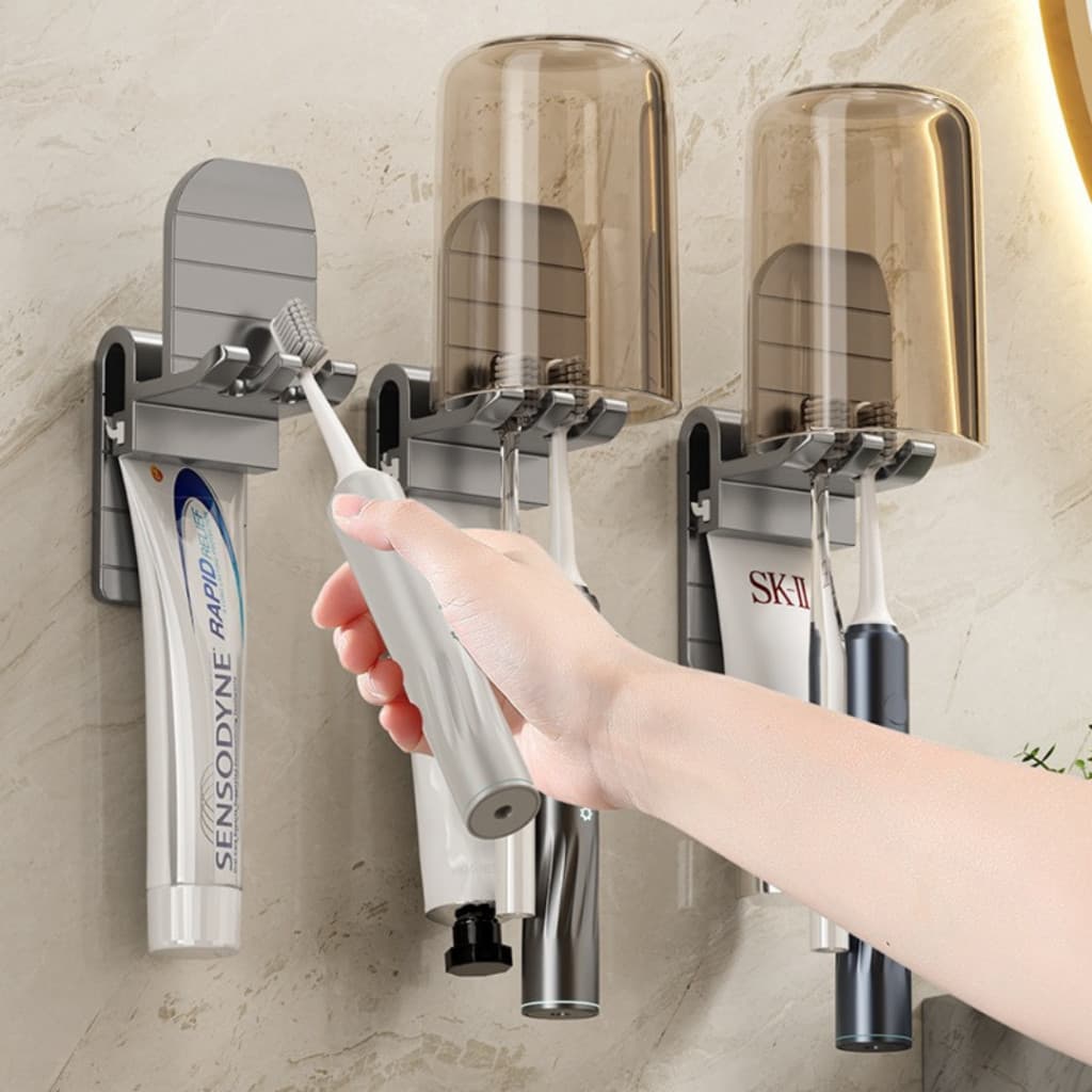 Organizador de Banheiro para Escova de Dentes e Creme Dental Suporte de Parede