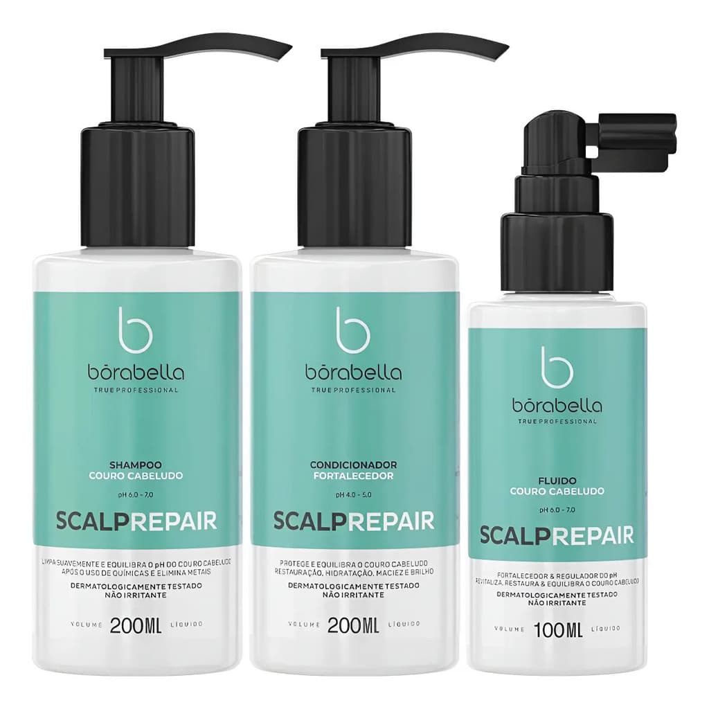 Borabella Kit Scalp Repair Shampoo + Condicionador + Fluido