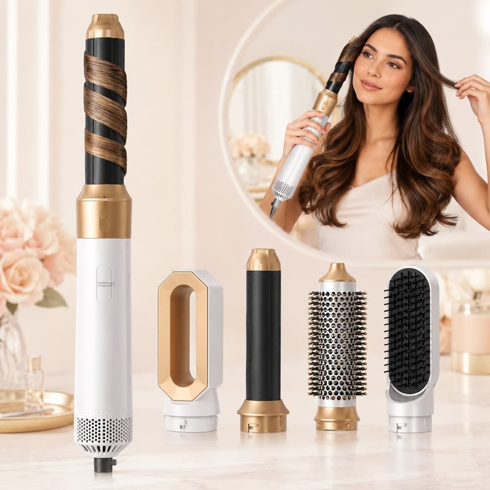 Escova Secadora Modeladora 5 em 1 Premium 110V/220V – Alisa, Seca, Modela, Dá Volume e Penteia