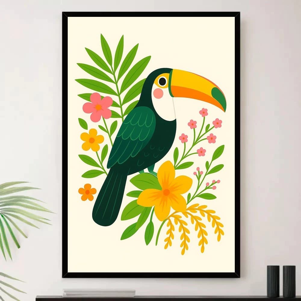 Quadro Placa Decorativa Composição em Tons Quentes em Branco, Mostarda e Azul-Marinho