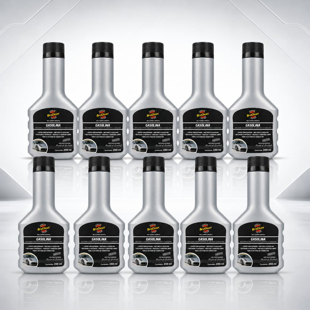 Aditivo Gasolina BraClean 250ml Kit 10 Unidades Para Civic Uso Automotivo Via Tanque Motor Em Dia