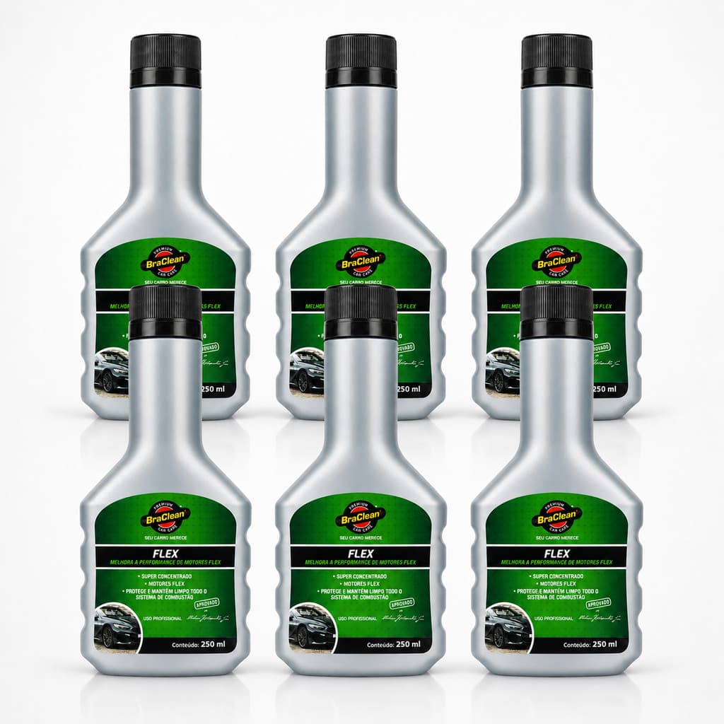 Aditivo Para Polo Flex BraClean 250ml Kit 6 Unidades Manutenção Preventiva Carro Via Tanque