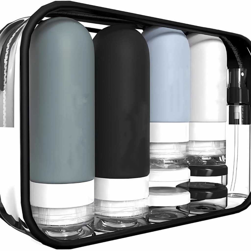 17pcs Potes Frascos Silicone Viagem Creme Shampoo Condicionador Cosméticos mil+ Vendido(s) - Variação: