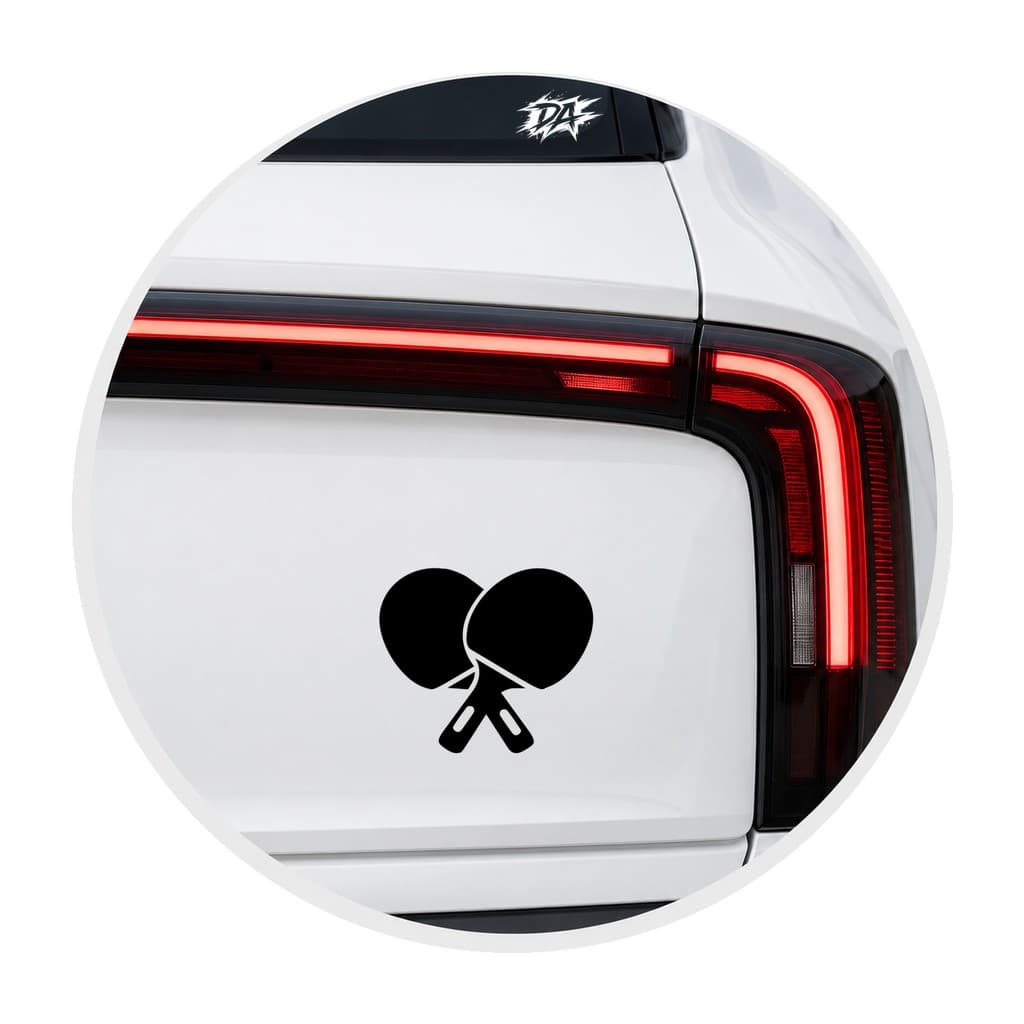 Adesivo de Carro Raquetes de Tênis de Mesa Ping Pong