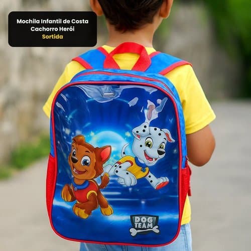 Mochila Infantil de Costas Cachorro Herói First Sortida