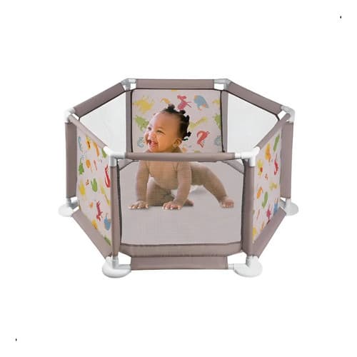 Cercadinho Infantil Proteção Pro Bebe Brincar Cinza Insetos