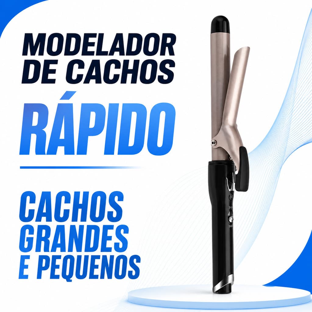 Modelador de Cachos Elétrico Bivolt Cachos Grandes, Pequenos e Ondas Perfeitas