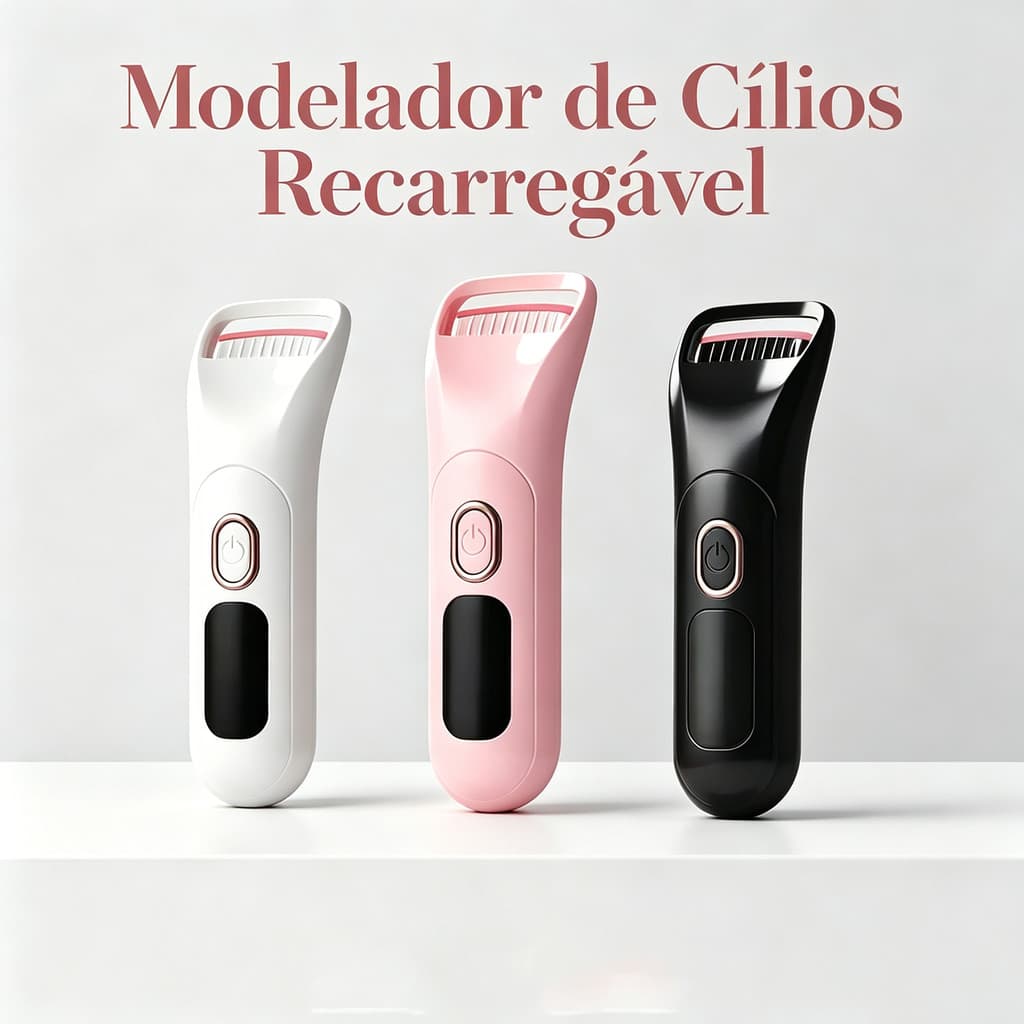 Curvador de Cílios Profissional, USB Recarregável Duplo Arco 3 Temperaturas, Uso Diário e Beleza