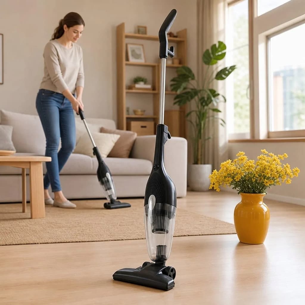Aspirador Pó Vertical 2 em 1 Portátil De Mão 600W Reservatótio 1,2L Fio Resistente Acessórios