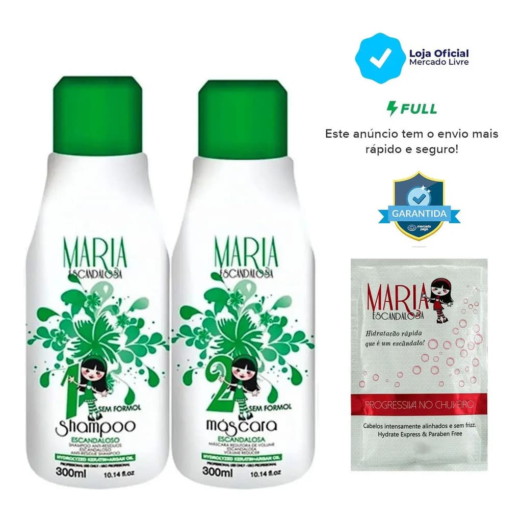 Maria Escandalosa Kit Redutora Orgânica Sem Formol 2x300ml