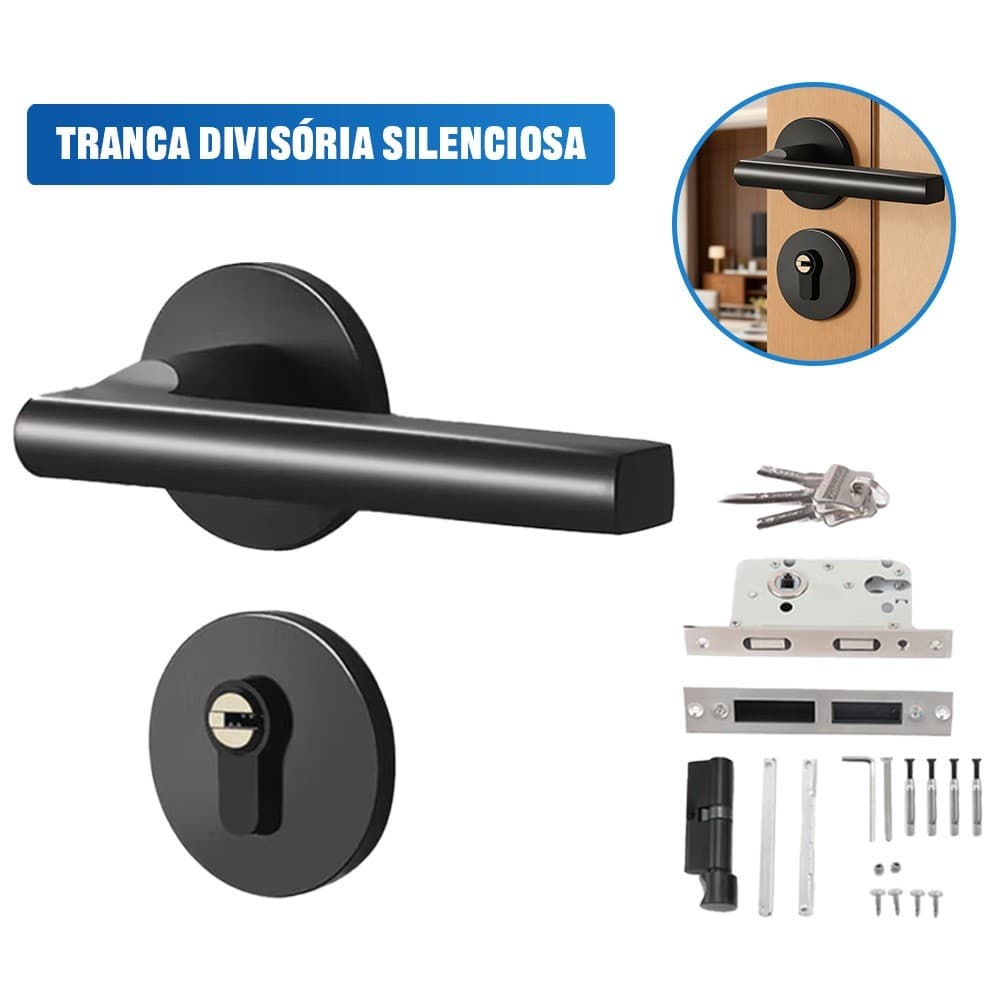 Fechadura Para Porta de Casa Externa Sala Cozinha Interna Quarto Banheiro Preto Trinco Universal Avaliação da loja