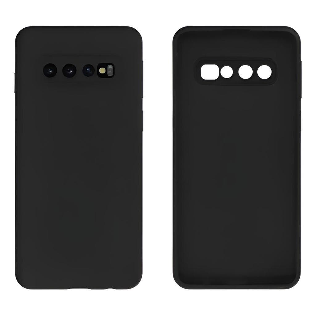 Capa Capinha Silicone Aveludada Preta Para Galaxy S10
