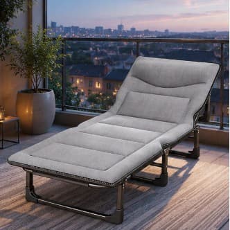 Cama Portátil Dobrável Espreguiçadeira Reclinável até 200kg para Escritório Camping Hospital