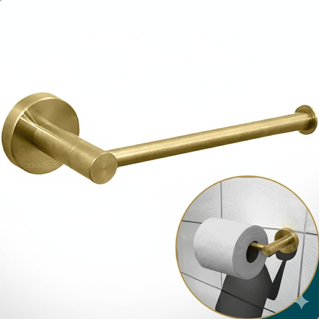 Suporte Papel Higiênico - Dourado Escovado