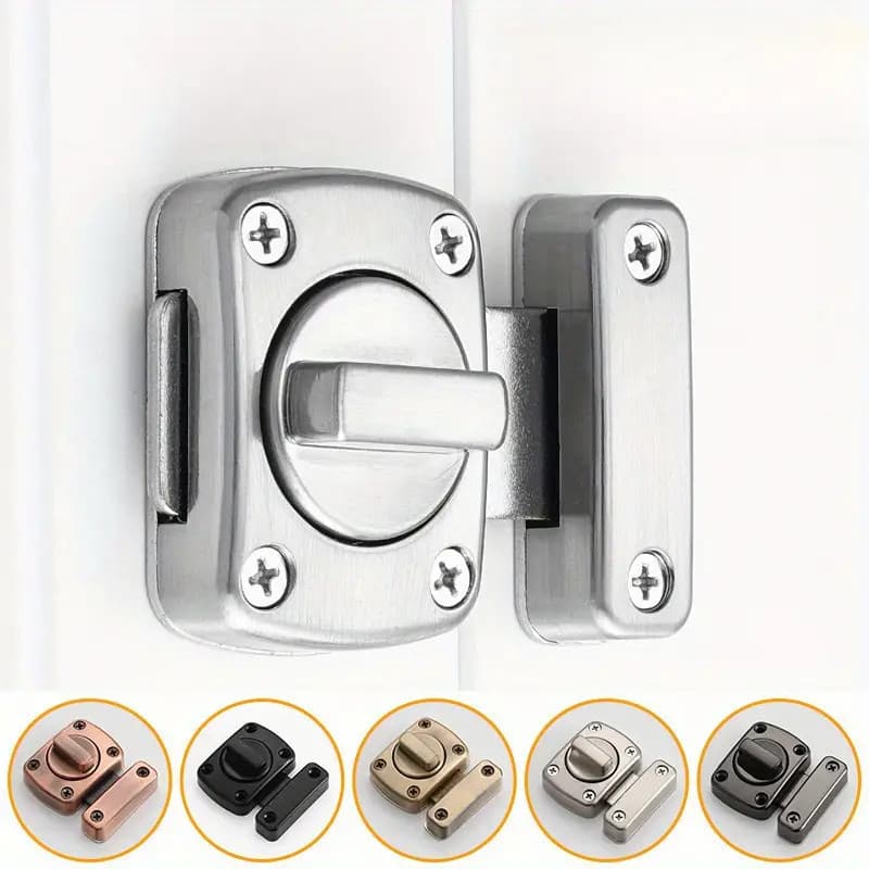Fechadura Trava De Segurança liga de zinco Porta De Aço Inox Tranca Anti Roubo Fácil instalação 4.92 Prata