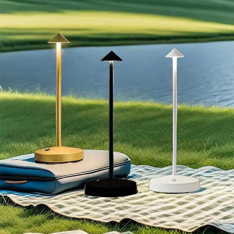 Luminária De Mesa Led Touch Recarregável Decoração Para Sala Restaurante Bar 3 Cores de Iluminação Vendido(s) - Ouro
