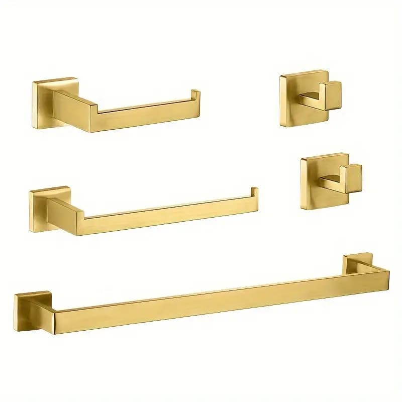 Conjunto de cinco peças com pingente de banheiro preto dourado no Pix 4.8 Avaliação da loja - Preto