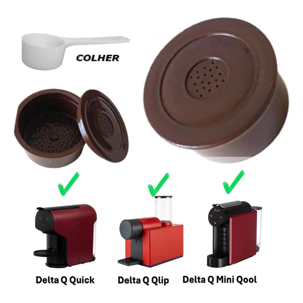 Kit 3 Cápsula Delta Q Reutilizável Com Colher