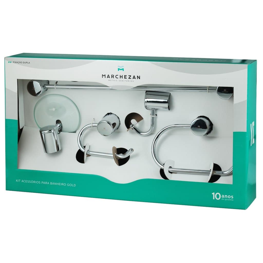 Kit Acessorios para Banheiro Gold