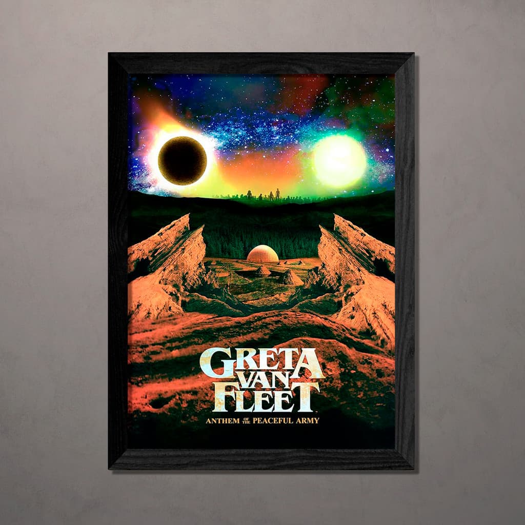 Quadro Decorativo Greta Van Fleet Anthen of The Peaceful Army A4 Com Vidro