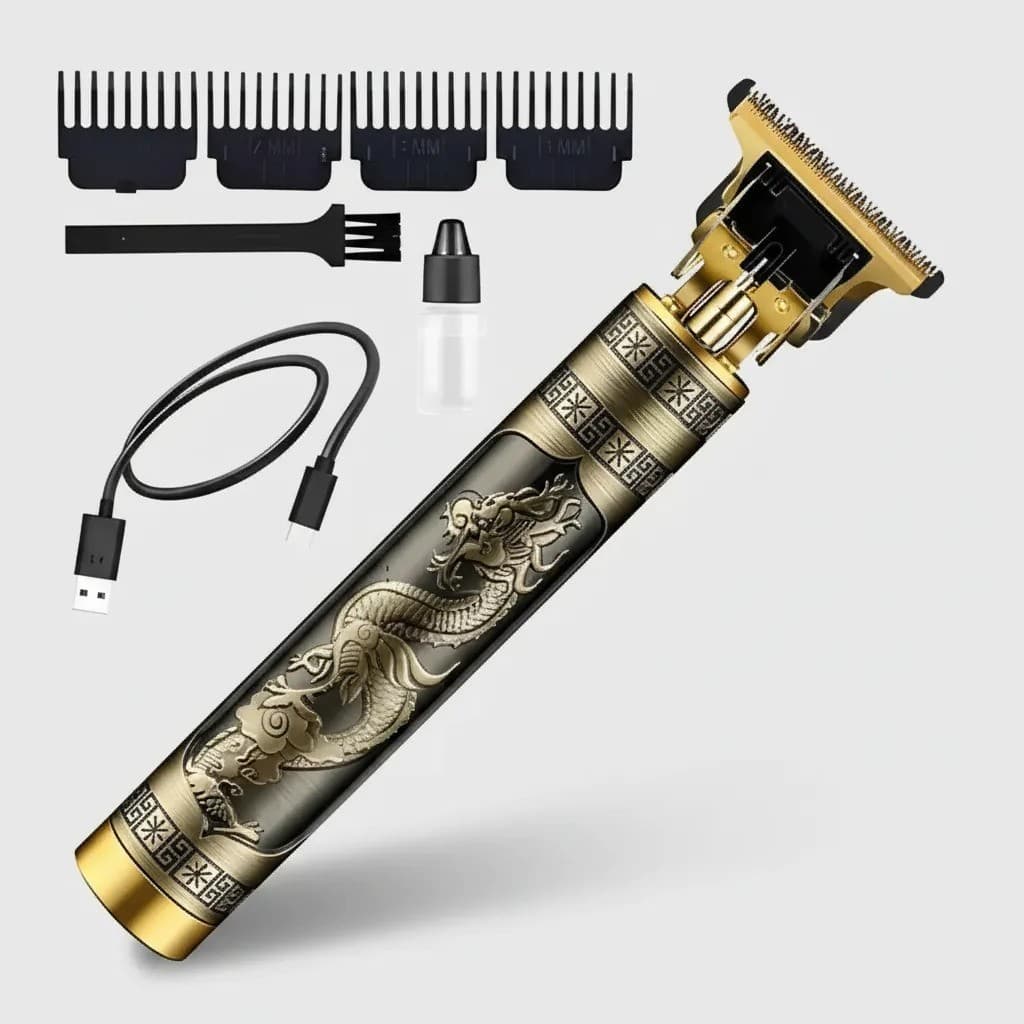 Máquina Cortar Cabelo Fazer Barba Pezinho Acabamento Dragão