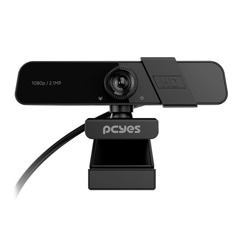 Webcam Full HD 1080p Pcyes Raza FHD-04 com Microfone USB Plug and Play Notebook PC Live RZFHD04