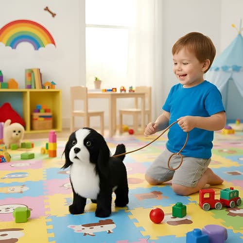 Cachorro Eletrônico com Luz LED Controle e Coleira