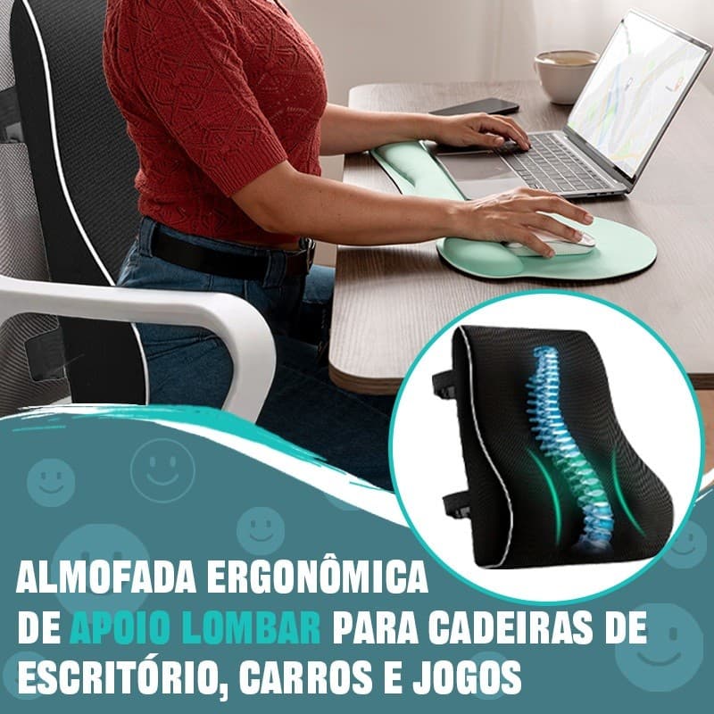 Almofada ergonômica de espuma viscoelástica para apoio lombar no Pix - Variação: