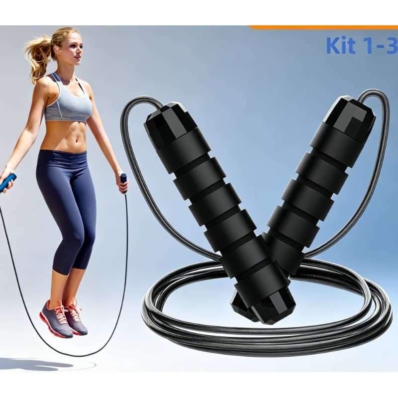 Corda de Pular com Rolamento 3M Profissional Ajustável Fitness Crossfit Treino Cardio