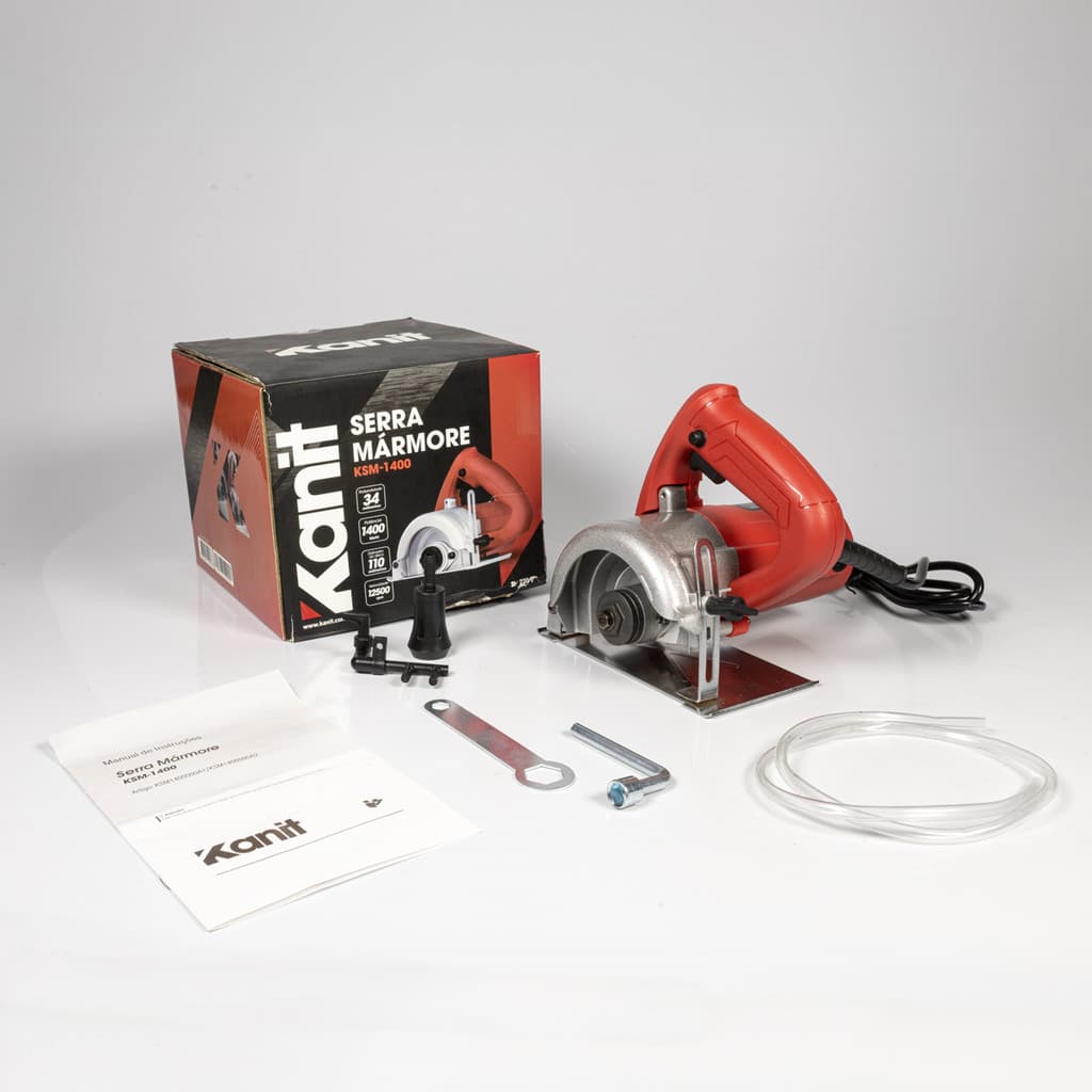 Serra Mármore Kanit 1400W Professional Makita Cortar pedras Concreto pisos Kit Refrigeração a Água