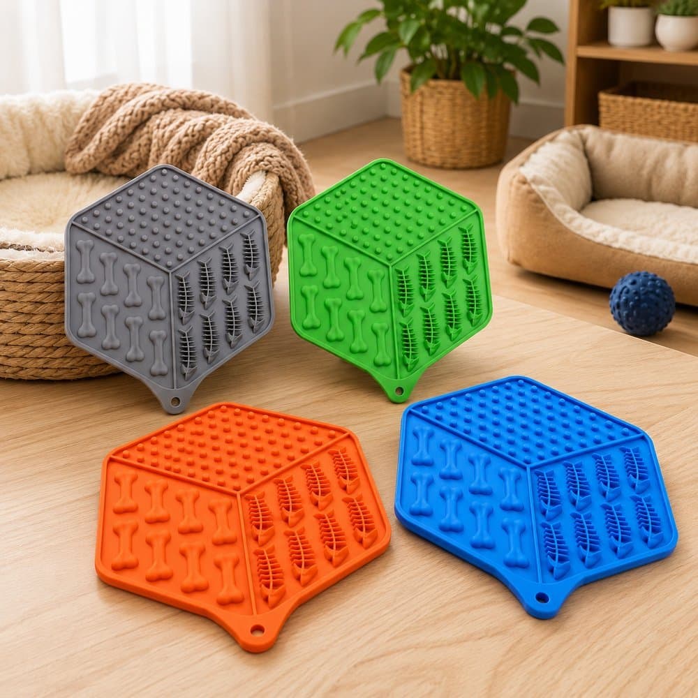 Comedouro Silicone com Ventosa para Pet Buppy Pet Antideslizante Sortido Resistente Azul Verde Pets