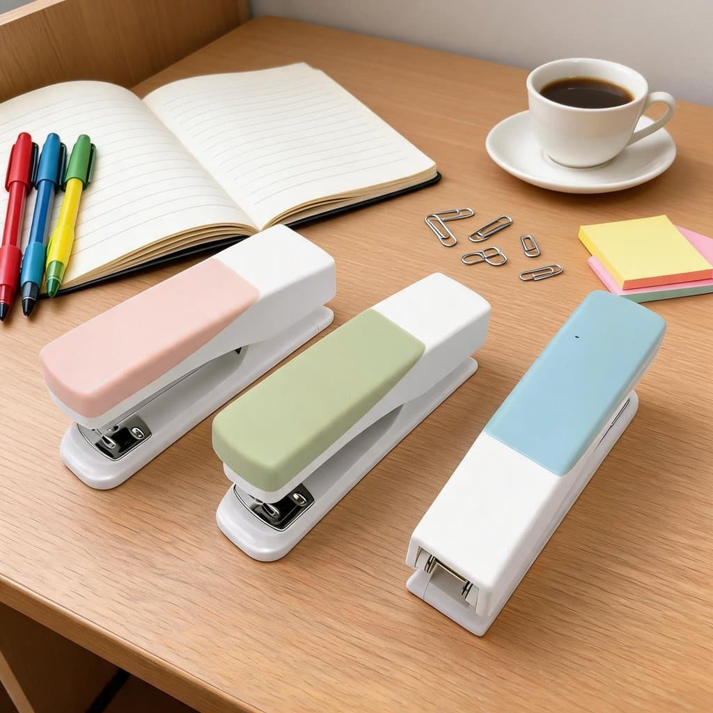 Grampeador de Mesa Estilo Pastel Resistente para Escritório Escola Casa e Uso Diário Muito Prático
