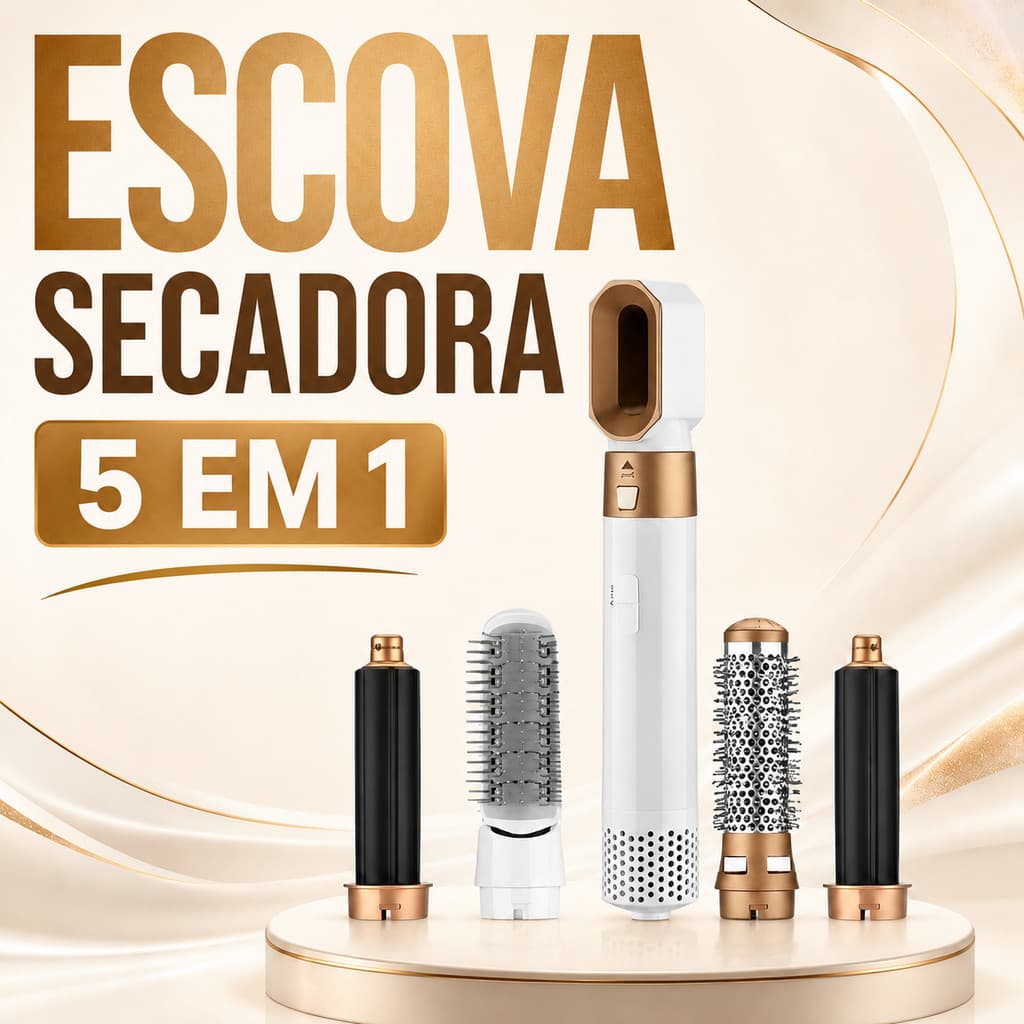 Scova de Ar Quente 5 em 1 Secador de Sopro de Cabelo de Um Passo , Modelador , Alisador e Lacrado 110V e 220v