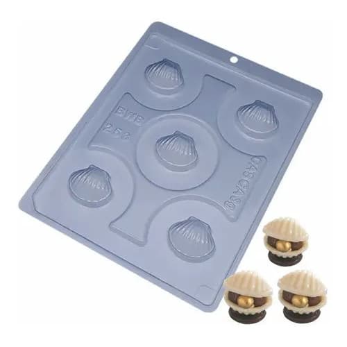Forma De Silicone Concha Shell Especial 3 Partes