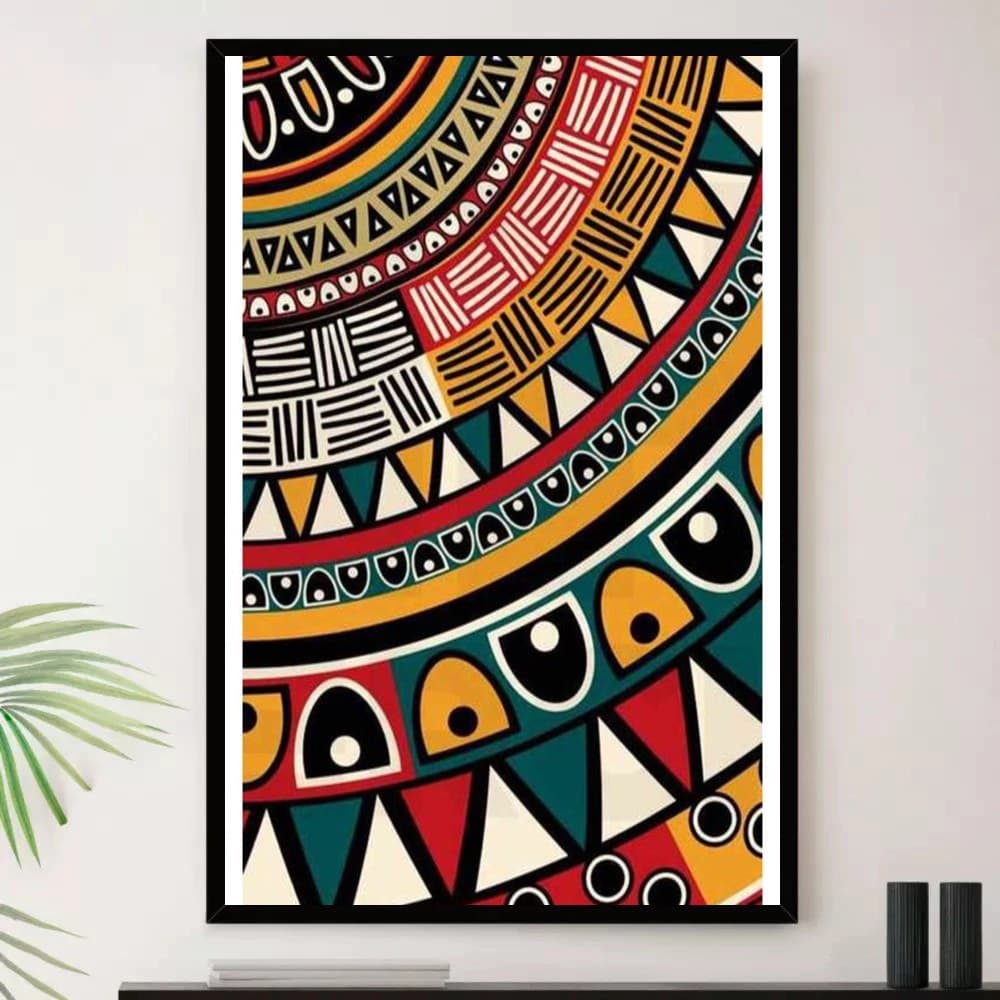 Quadro Placa Decorativa Arte de Alto Contraste para Quarto em Mostarda e Branco