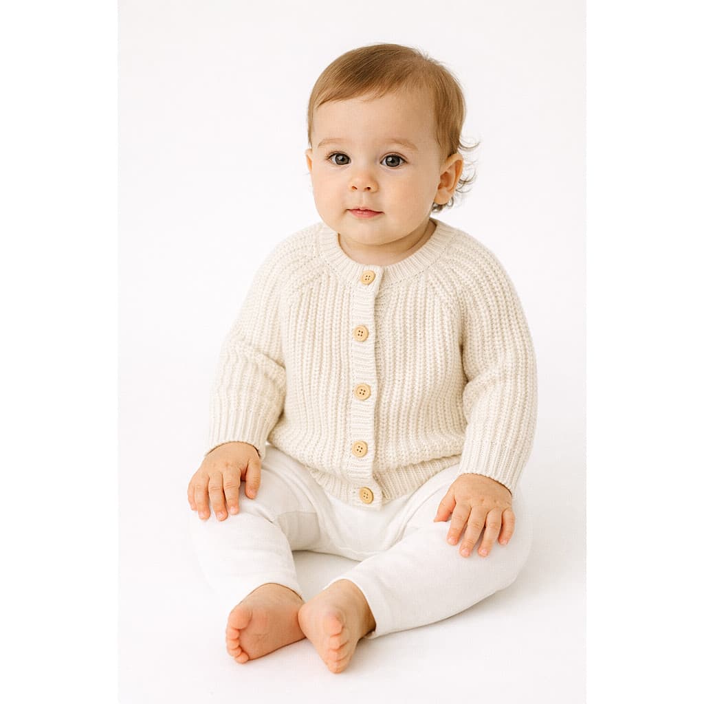 Blusa de Tricot Unissex (03-06 meses) Suéter Infantil Unissex Casaco de Frio de Bebê Cardigan de Bebê