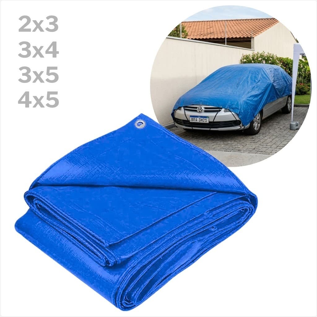 Lona Cobertura 2x3 3x4 3x5 Reforçada Uso Diário e Profissional protetor para carros