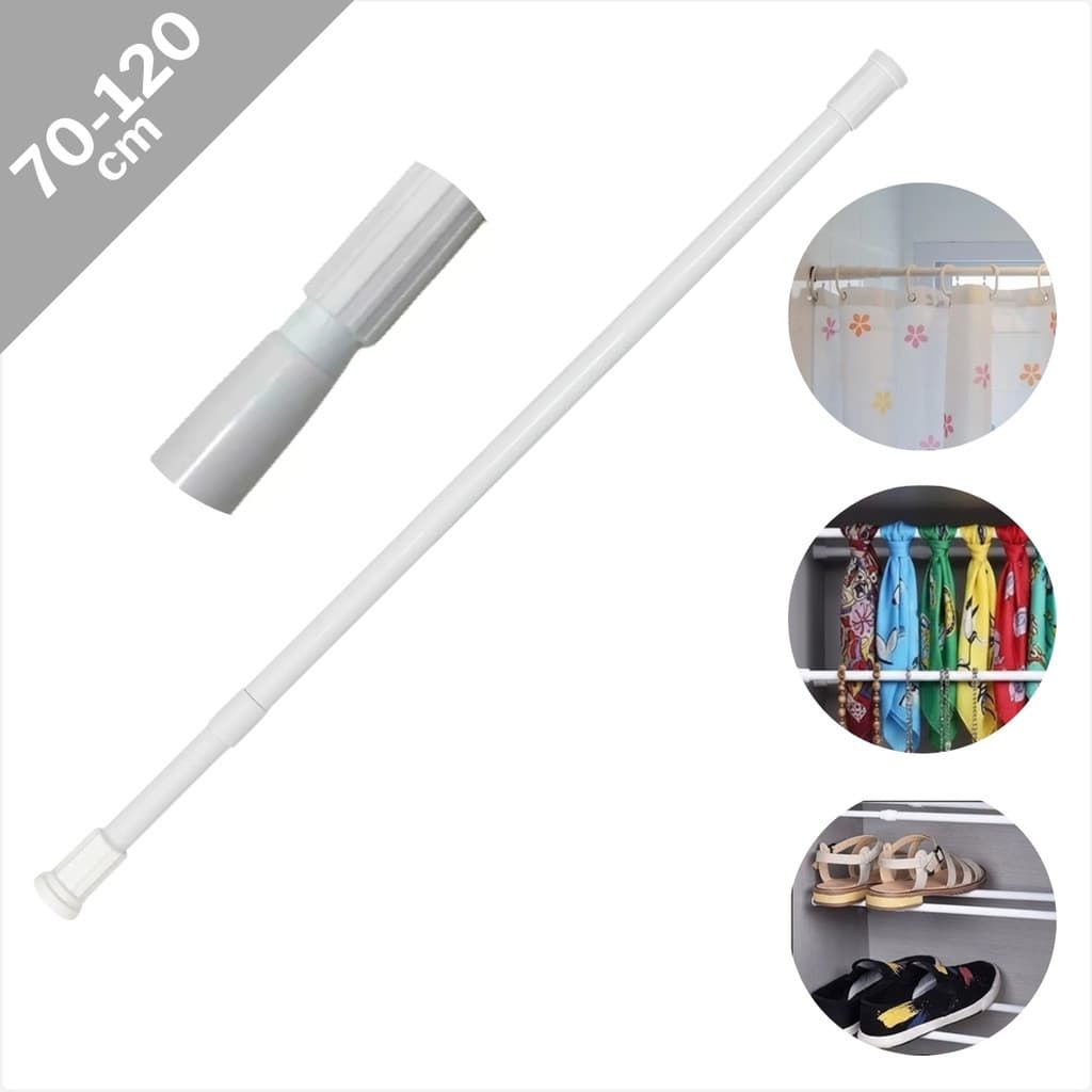 Bastão Ajustável Extensível 70x120cm Para Cortina Box Banheiro Prático