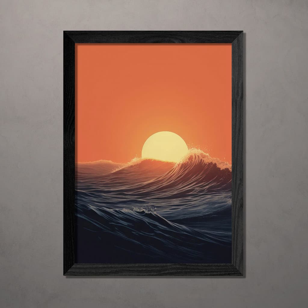 Quadro Decorativo Por do Sol A4 Com Vidro