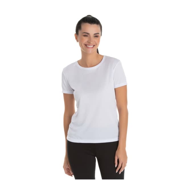 Blusa Canelada Manga Curta Feminina Branca G