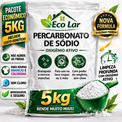 Percarbonato de Sódio Composto – Rende Muito Mais e Economiza na Lavagem de Roupas 5kg / 2,5kg - 2,5KG