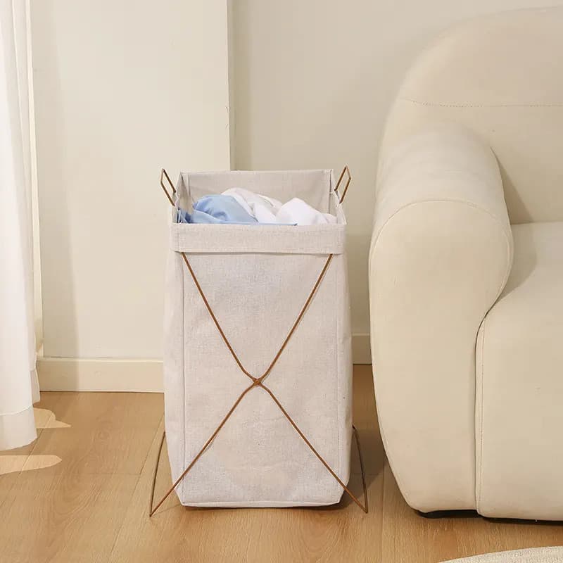 48 litros Cesto Retangular Organizador dourado Dobrável Multiuso Roupa Suja Brinquedo 4.95mil+ Vendido(s) - Variação:
