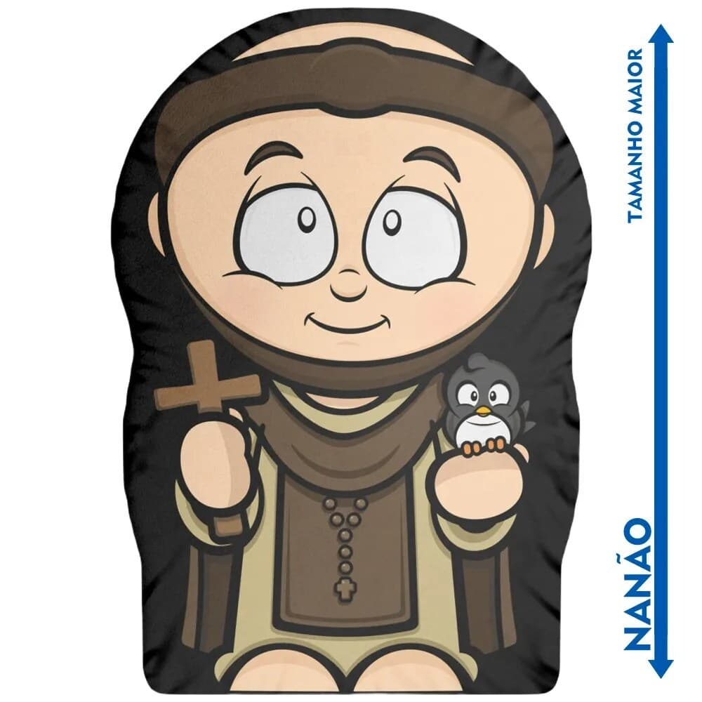 Nanão Boneco Almofada São Gustavo Santinhoz - Almofada Decorativa - Antialérgica - 36cm
