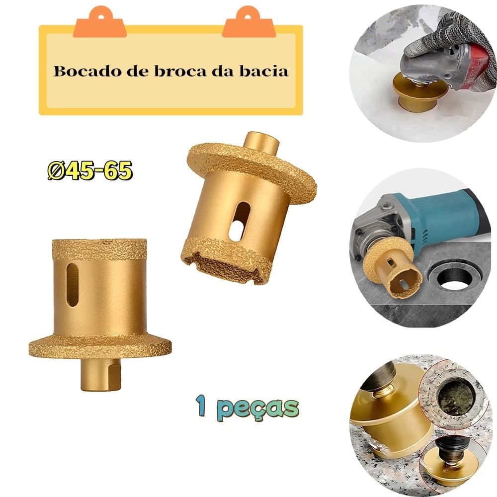 M10 - 1 lâmina de serra de furo de 45 mm, compatível com rebarbadora rosqueada M10, adequada para perfuração